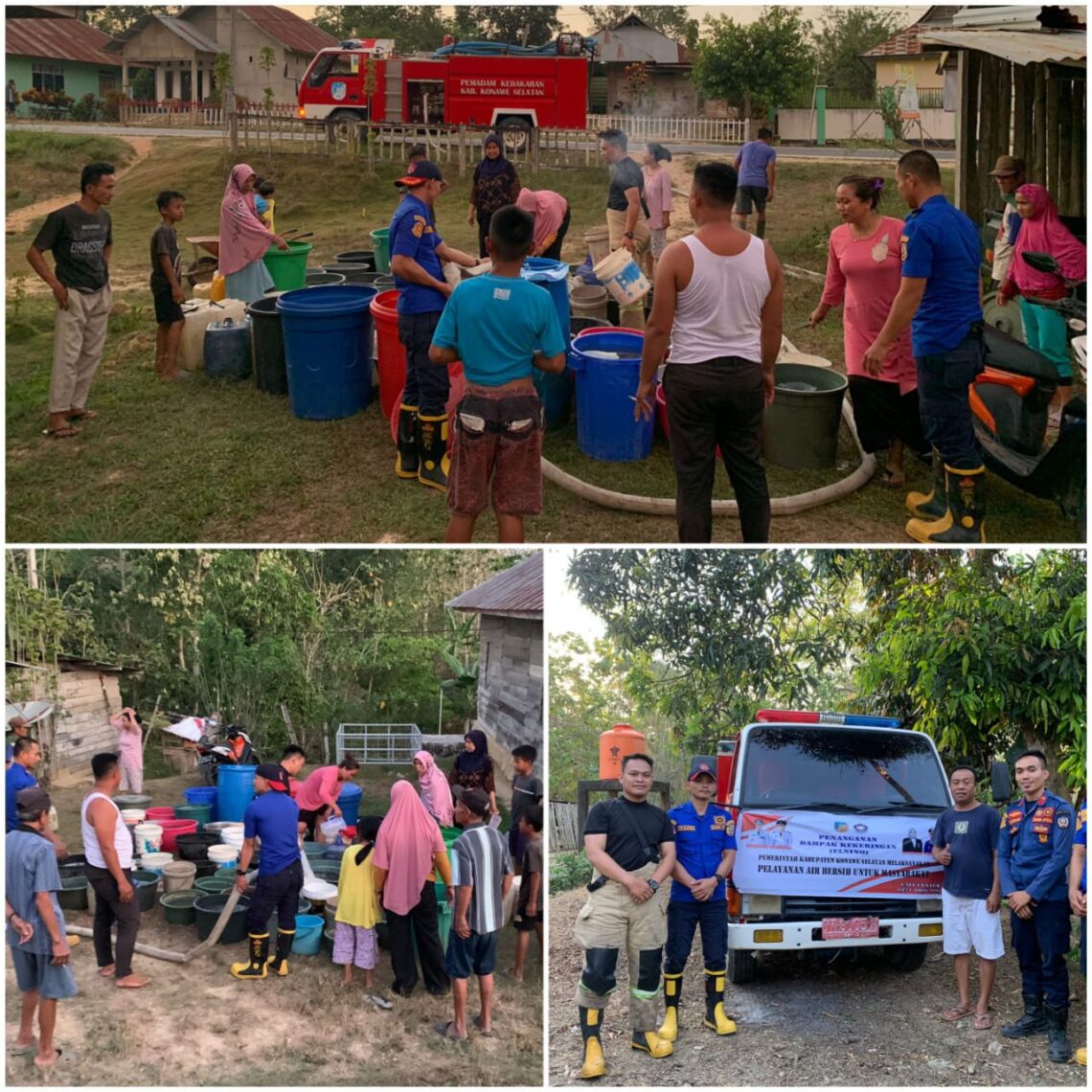 Dampen Konsel, Pastikan Distribusi Air Bersih di 58 Desa Selesai Minggu Ini 10 Dampen Konsel saat mendistribusi air bersih