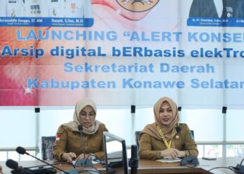 Bagian Umum Setda Konsel saat launching aplikasi Alert