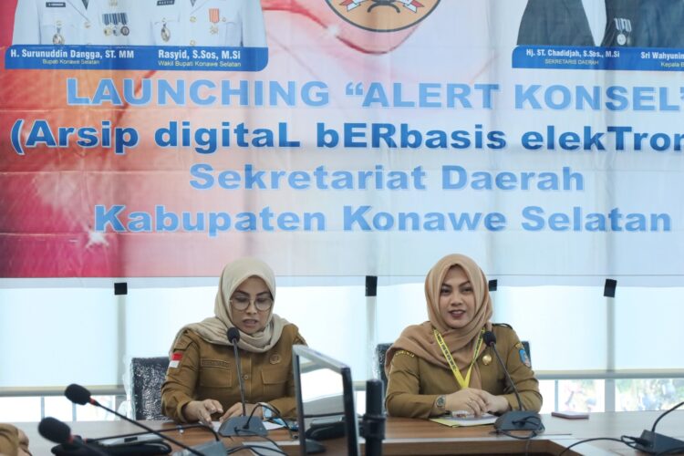 Bagian Umum Setda Konsel saat launching aplikasi Alert