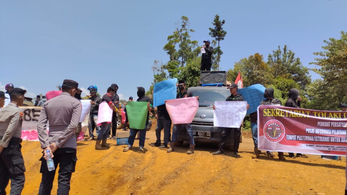 TLT saat aksi di IUP PT KDI terkait persoalan lahan masyarakat