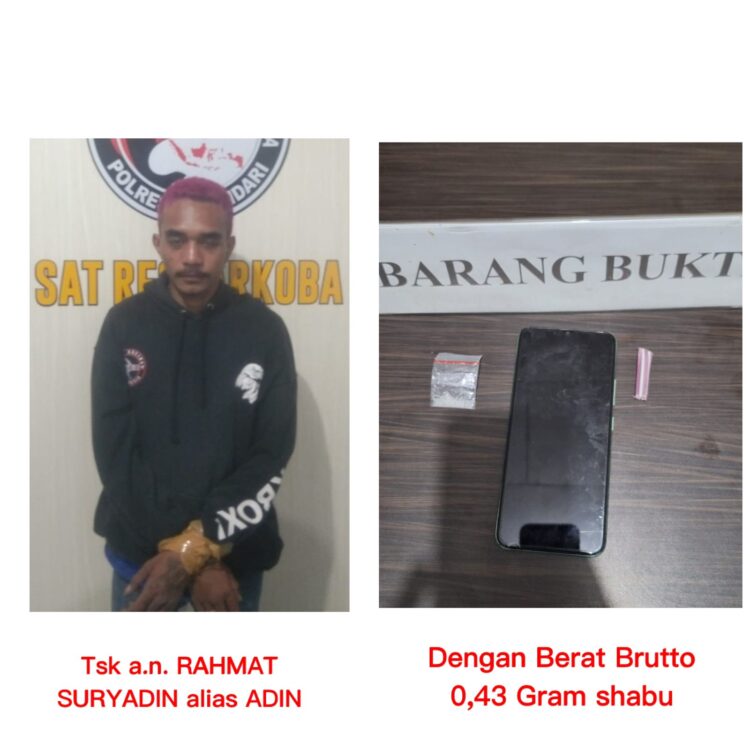 Pelaku bersama barang bukti saat diamankan Polisi