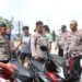 Polisi saat menunjukan sejumlah BB kendaraan roda dua yang berhasil diamankan dari tujuh pelaku