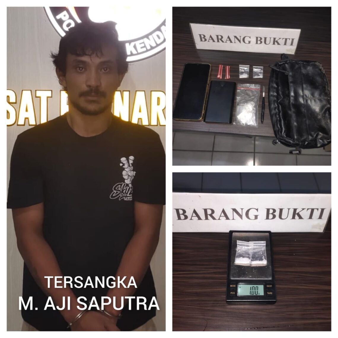 Polres Kendari Amankan Pelaku Diduga Pengedar Shabu 10 Pelaku saat diamankan bersama sejumlah barang bukti