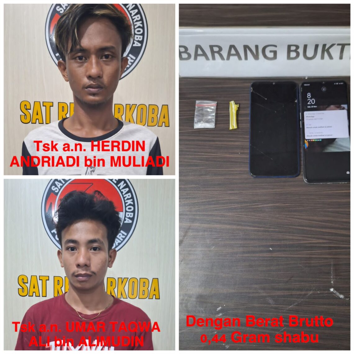Kedua pelaku saat diamankan Polisi