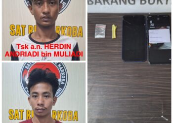 Kedua pelaku saat diamankan Polisi