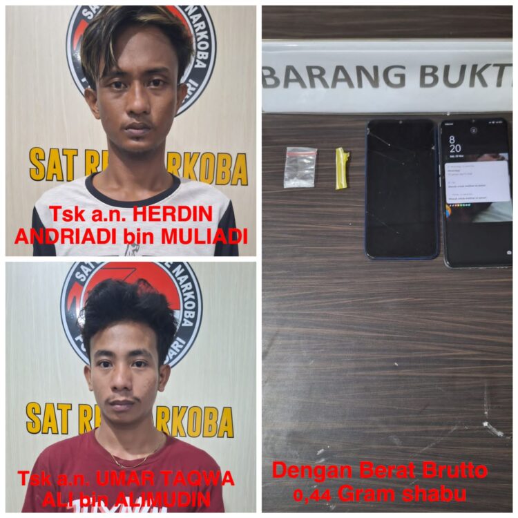 Kedua pelaku saat diamankan Polisi