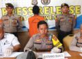 Polres Konsel saat Konferensi Pers pengungkapan TP Narkotika