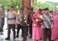 Suasana pelaksanaan upacara wisuda purna bakti 30 personel Polri