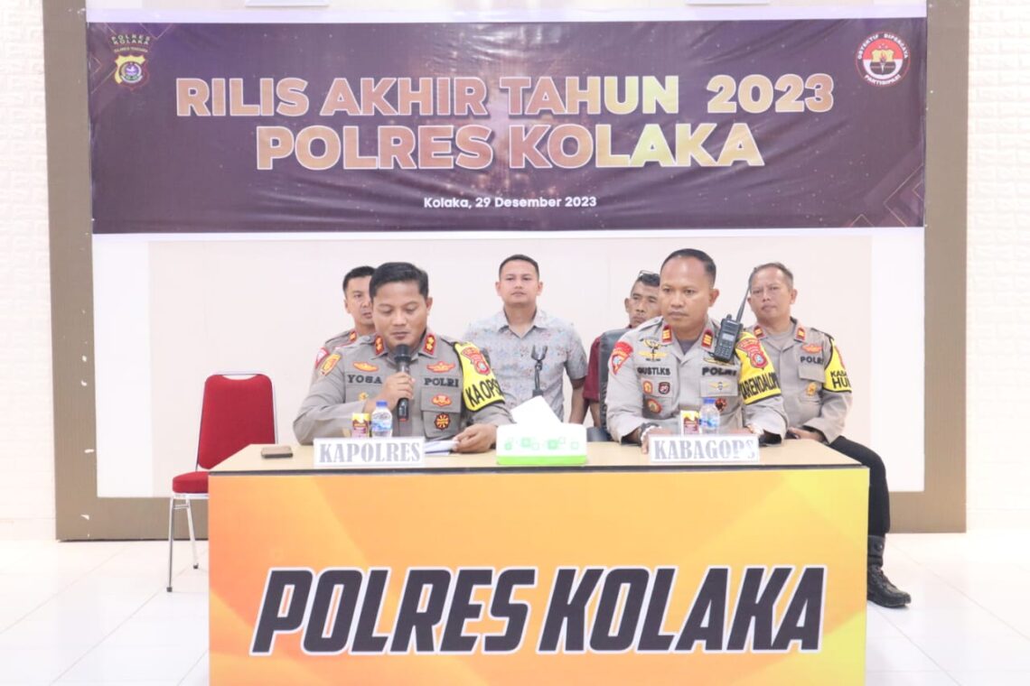 Rilis Akhir Tahun Polres Kolaka, Kriminalitas Didominasi Kejahatan Konvensional Kasus TP Menurun