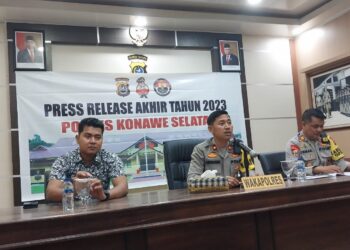 Polres Konsel saat gelar rilis akhir tahun