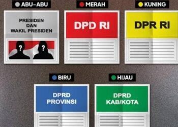 Ilustrasi 5 kertas suara, Foto : Int