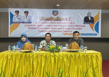 Pemkab Konsel saat sosialisasi aplikasi E-RIDA