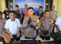 Polresta Kendari saat melaksanakan konferensi pers pengungkapan sabu seberat 515 gram