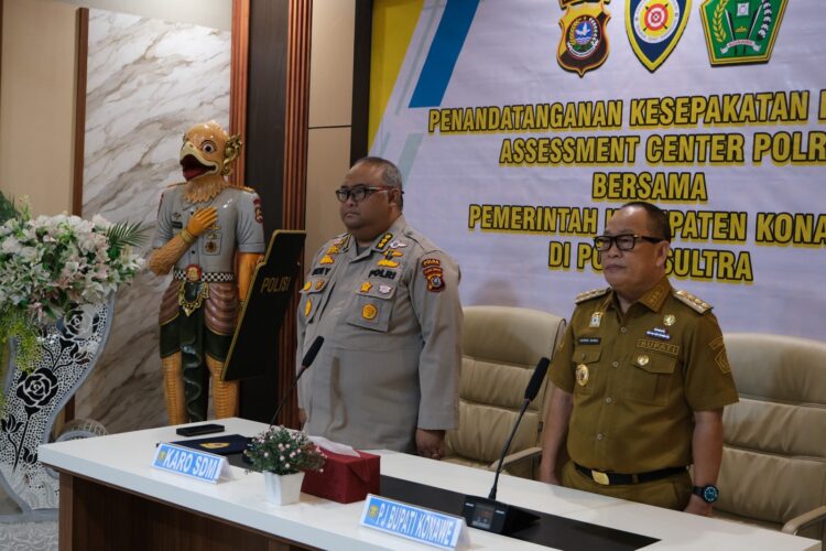 Biro SDM Polda Sultra bersama Pemkab Konawe saat penandatanganan MoU