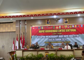 Polda Sultra saat menggelar Rakor lintas sektoral (Polda Sultra)