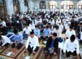 Suasana shalat ied di Masjid Al Ikhlas Mabes Polri (Humas Polri)