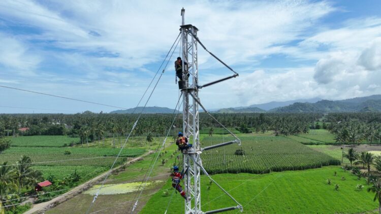 Proses pembangunan tower emergency pada jalur Wolo - Kolaka