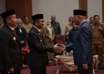 La Ode Saifuddin saat dilantik sebagai Pjs Bupati Konawe Utara