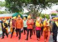 Menkumham saat hadir di HUT Kota Palu