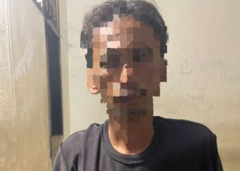 Salah satu pria yang diamankan Patroli Polresta Kendari