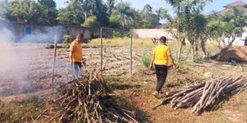 Polsek Poasia memanfaatkan lahan kosomg dukung program pemerintah