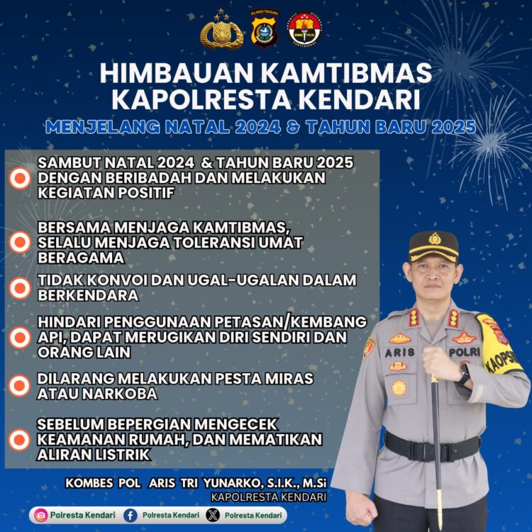 Himbauan Polresta Kendari menjelang Nataru