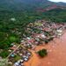 Terlihat pantai yang tercemar diduga disebabkan oleh PT TBS