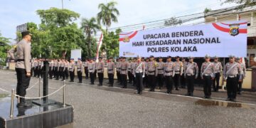 Polres Kolaka saat menggelar kegiatan Hari Kesadaran Nasional