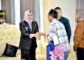 Wali Kota Kendari, Siska Karina Imran menerima kunjungan Kepala Cabang Bank BRI Bypass, Yandi Suryandi