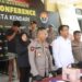 Polresta Kendari saat konferensi pers pengungkapan kasus pencurian dengan kekerasan