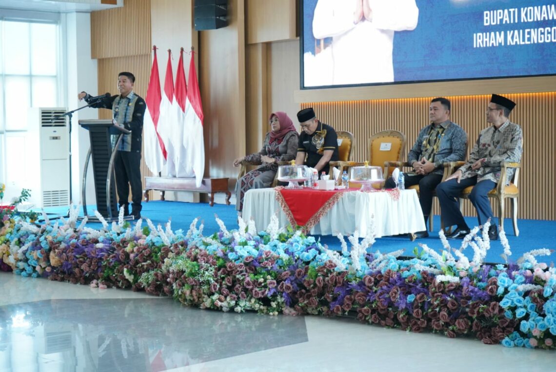 Halal Bihalal Pemda Konsel di Auditorium lantai III Kantor Bupati Konsel