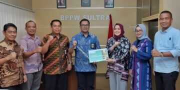 Wali Kota Kendari, Siska Karina Imran saat berkunjung ke Kantor BPPW Sultra terkait sinkronisasi program Pemkot