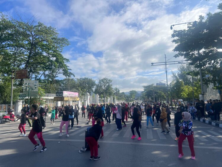 Salah satu aktivitas di kawasan MTQ Kendari di momen akhir pekan Car Free day