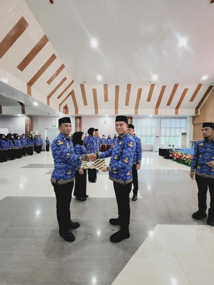 Bupati Konsel, Irham Kalenggo saat menyerahkan SK ASN