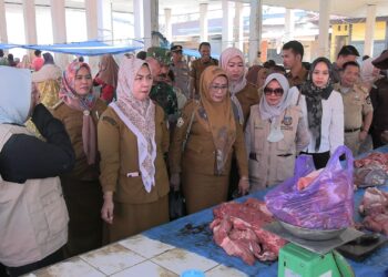 Pemda Konsel saat sidak di Pasar Andoolo Utama