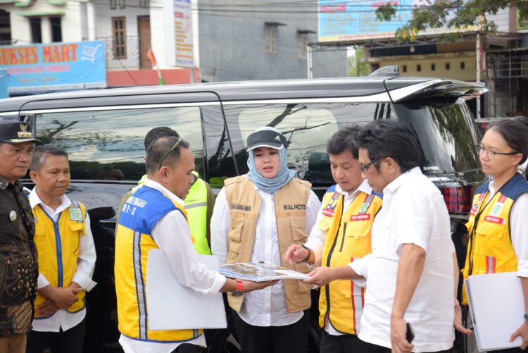Wali Kota Kendari, Siska Karina Imran bersama DPR RI dan BPJN Sultra inspeksi lapangan titik terdampak banjir di Kendari