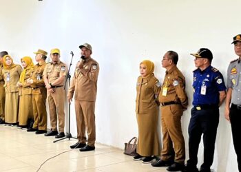 Wakil Wali Kota Kendari, Sudirman memimpin apel gabungan