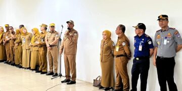 Wakil Wali Kota Kendari, Sudirman memimpin apel gabungan