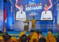 Wali Kota Kendari, Siska Karina Imran didampingi Wakil Wali Kota, Sudirman memaparkan capaian kerja 100 hari