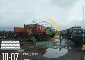 Dokumentasi AMPUH Sultra terkait pemuatan limbah ban PT VDNI