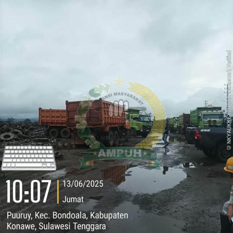 Dokumentasi AMPUH Sultra terkait pemuatan limbah ban PT VDNI