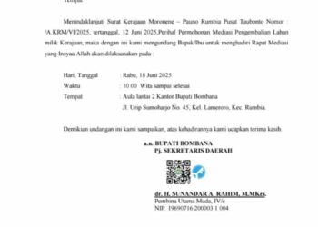 Surat mediasi Pemda Bombana menindaklanjuti surat Kerajaan Moronene