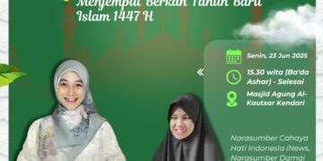 Pamflet kegiatan Safari Dakwah yang diselenggarakan BKMM Kendari, Kolaborasi IWK Bone Sultra