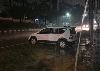 Kawasan depan eks Amik Catur Sakti Kendari sebelumnya hanya hitungan jam hujan sudah banjir, kini sudah tidak lagi meski dua hari hujan melanda Kota Kendari