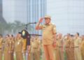 Wagub Sultra, Hugua saat memimpin apel gabungan