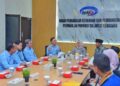 Wali Kota dan Wakil Wali Kota Kendari disambut langsung oleh Kepala Perwakilan BPKP Provinsi Sultra, Harry Bowo beserta jajaran