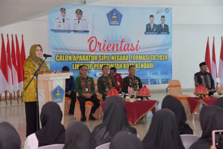 Wali Kota Kendari, Siska Karina Imran membuka orientasi CASN lingkup Pemkot Kendari