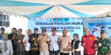 Gerakan Pangan Murah serentak nasional yang dilaksanakan di Kantor Camat Kadia