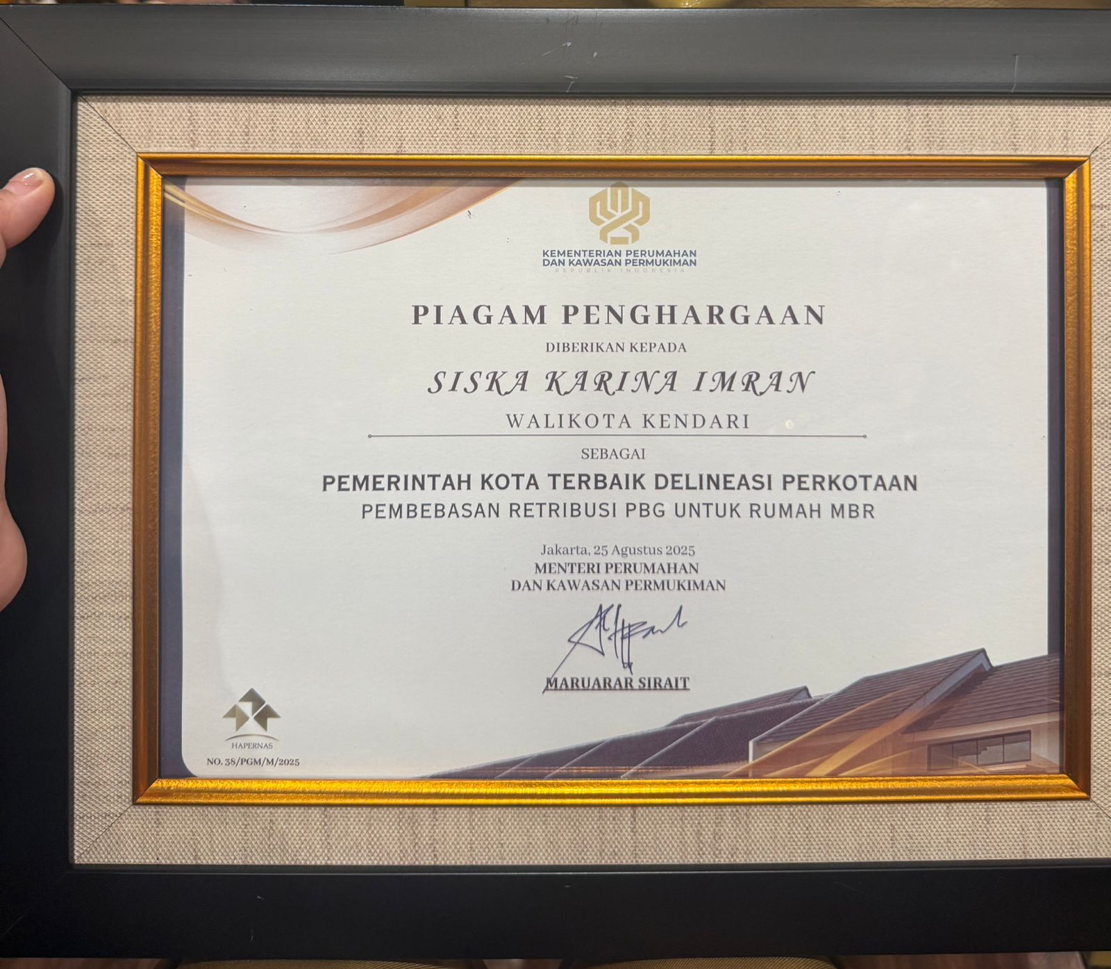 Kendari Raih Penghargaan Kota Terbaik Delineasi Perkotaan dari Kementerian PKP 11 Kendari Raih Penghargaan Kota Terbaik Delineasi Perkotaan dari Kementerian PKP