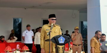 Wakil Wali Kota, Sudirman memimpin upacara peringatab Haornas